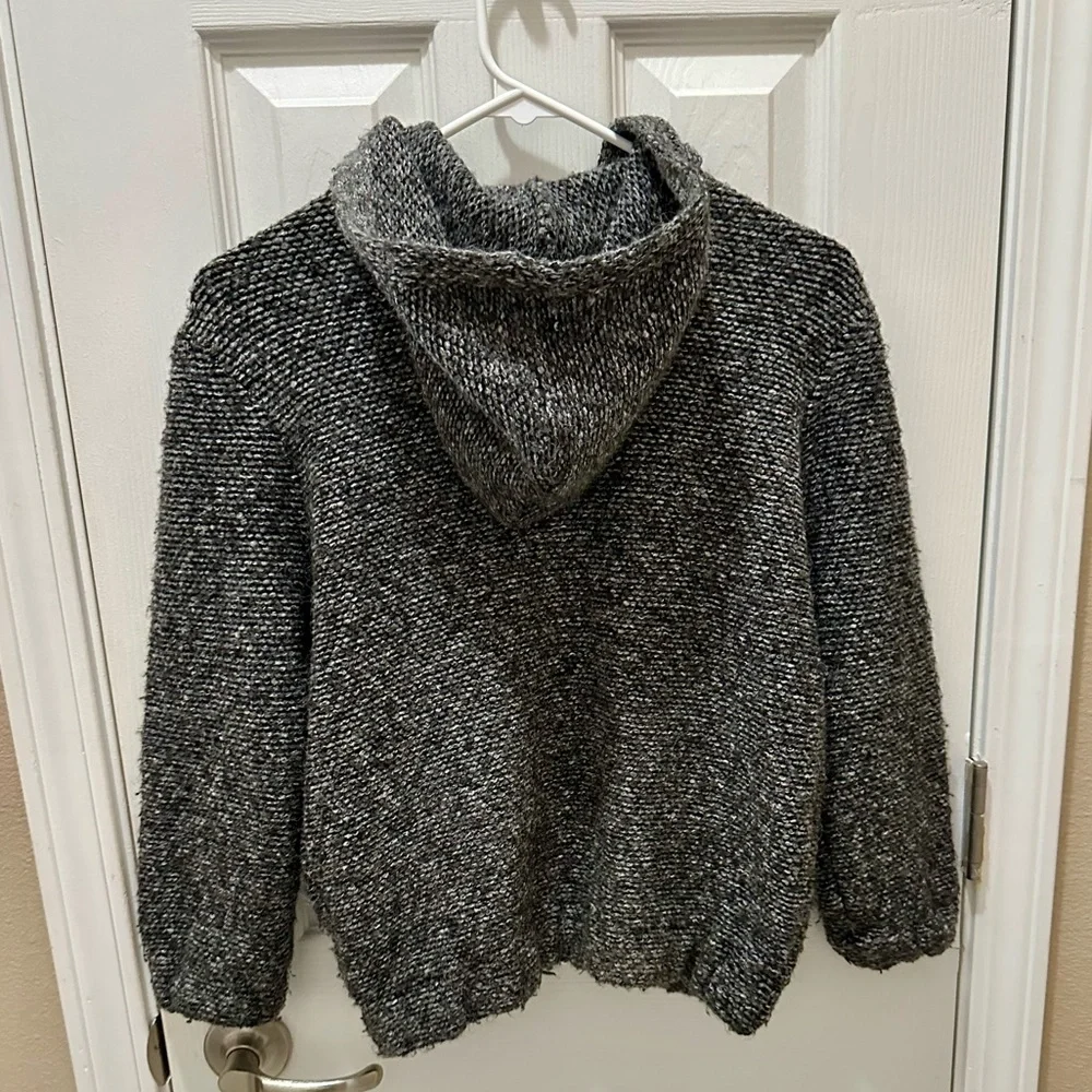Zara Knitwear full-zip gray hooded jacket kids size 8/9